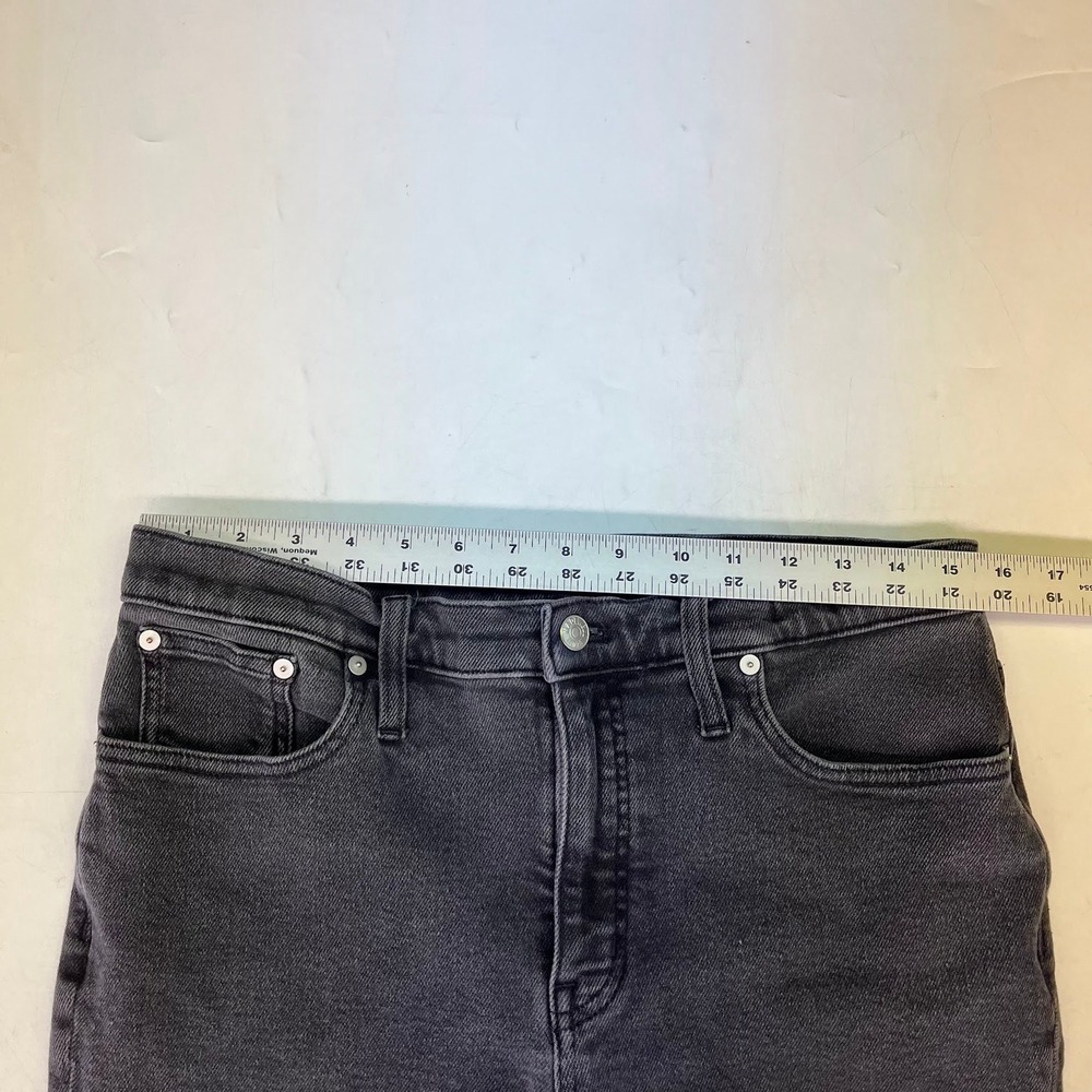 Madewell High-Rise Kick Out Jeans Faded Black Raw Hem Cropped Flare Pants Womens - Picture 12 of 15